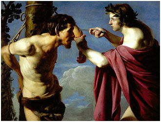 apollon and satyr marsyas